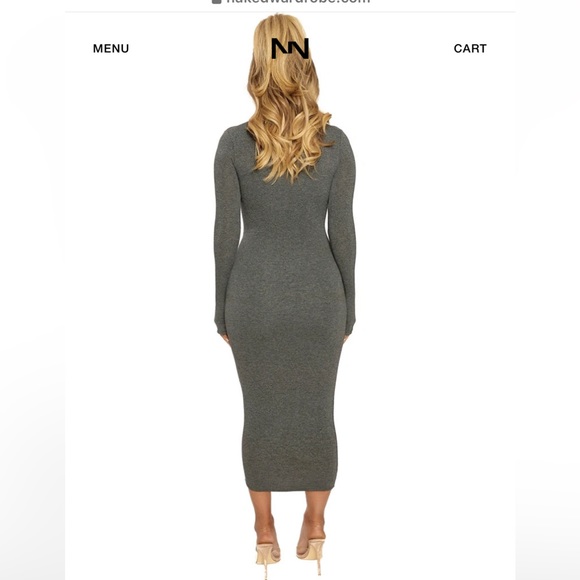Naked wardrobe Turtleneck Midi Dress 🩶 - Picture 3 of 7